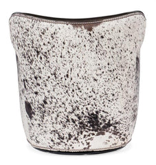 Simpson Legendary Graphite Leather Swivel Quick Ship Salt & Pepper Hair On Hide Accent Chair