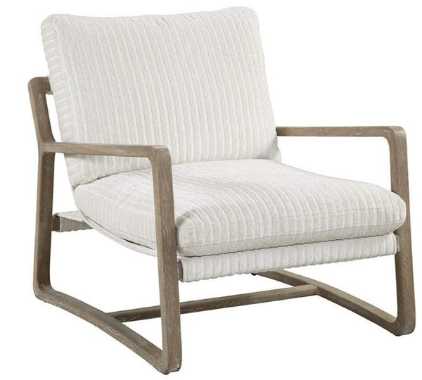 Sophia Canvas Quick Ship Exposed Wood Accent Chair