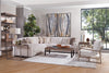 Image of Sophia Canvas "Quick Ship" Exposed Wood Accent Chair