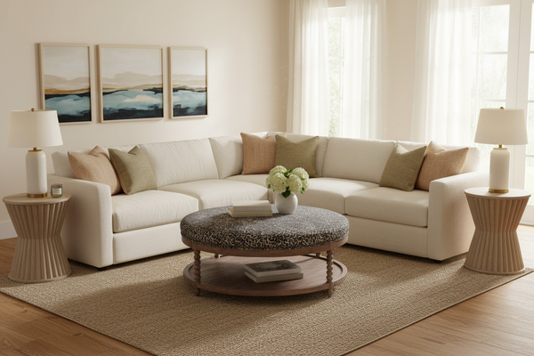 Teddy "Quick Ship" Round 46 Inch Bench Ottoman