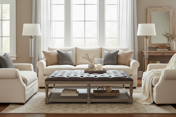 Thomas Rectangular "Quick Ship" Tufted Ottoman With Wood Storage Base