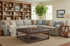 Image of Thomas Square "Quick Ship" Tufted Leather Coffee Table Ottoman With Wood Storage Base-OUT OF STOCK UNTIL 12/25/25
