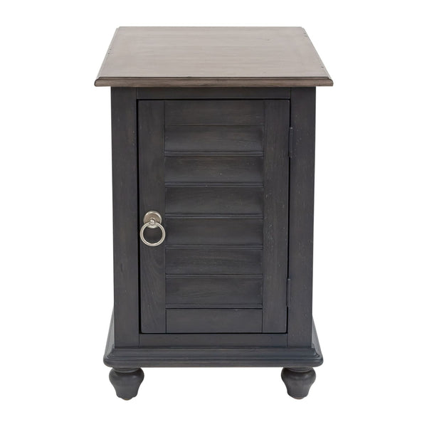 Verona Traditional Slate Door Storage Chair Side Table With Weathered