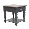 Image of Verona Traditional Slate Single Drawer End Table With Weatehred Pine Top