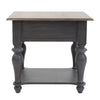 Image of Verona Traditional Slate Single Drawer End Table With Weatehred Pine Top