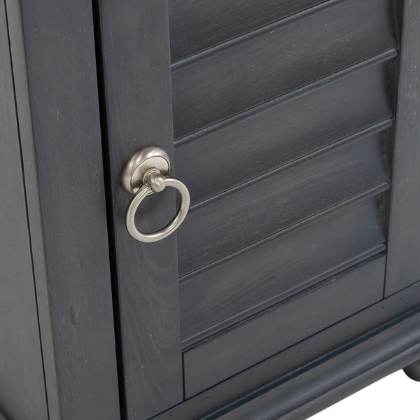 Verona Traditional Slate Door Storage Chair Side Table With Weathered Plank Pine Top