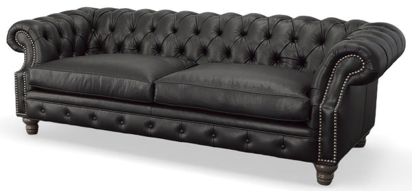 Westminster tufted Leather Chesterfield Queen sleeper sofa