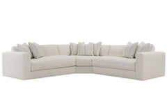 Yates Three Piece Modern Bench Seat Pillow Back Sectional (As Configured)