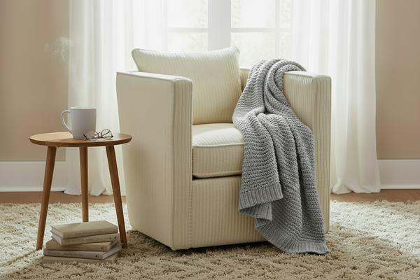 Jocelyn SWIVEL Upholstered Fabric Accent Chair