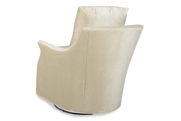 Adriana 8-Way Hand Tied Fabric 360 SWIVEL/GLIDER Accent Chair With Narrow Splayed Arms