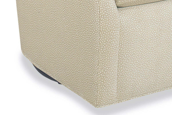 Adriana 8-Way Hand Tied Fabric 360 SWIVEL/GLIDER Accent Chair With Narrow Splayed Arms