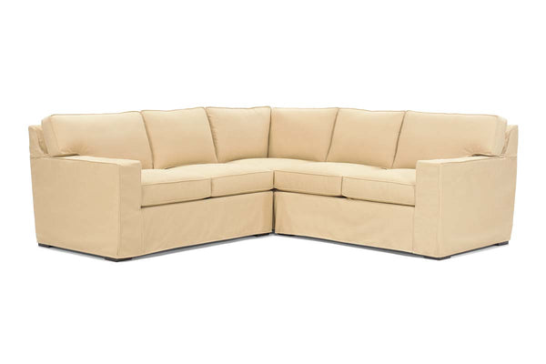 Alana 3 Piece Slipcovered Square Arm Sectional Sofa (As Configured)