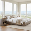 Image of Aldo Queen & King Modern Leather Low Profile Platform Bed