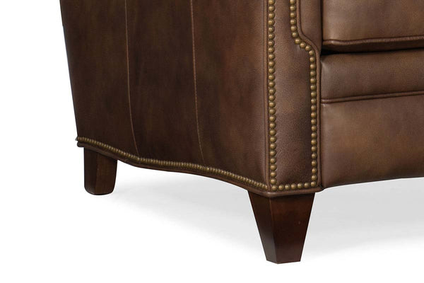 Aldred "BIG MAN" Leather Bustle Pillow Back Recliner Chair