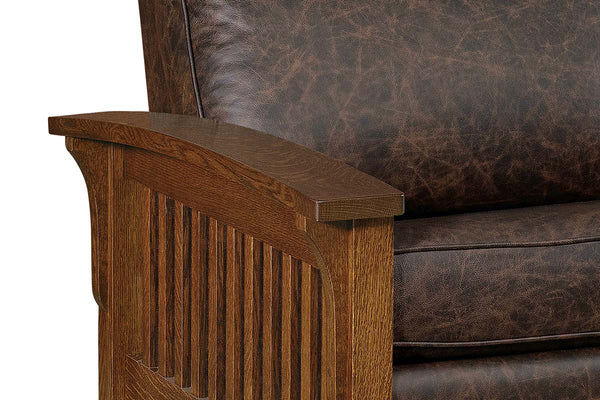 Aldrich Arts And Crafts Style Mission Leather Reclining Sofa Collection