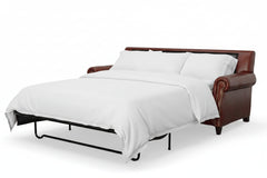 Alexander 87 Inch Traditional Leather Queen Sleeper Sofa
