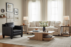 Alex Leather Track Arm Club Chair