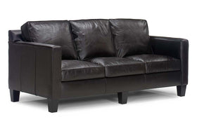 Alex 76 Inch Modern Apartment Size Leather Sofa w/ European Styling