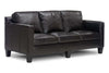 Image of Alex 76 Inch Modern Apartment Size Leather Sofa w/ European Styling