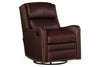 Image of Alistair Leather SWIVEL / GLIDER Bustle Pillow Back Recliner Chair