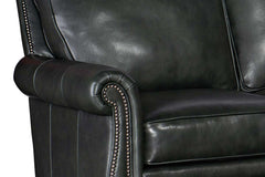 Amani 88 Inch Traditional Three Cushion Pillow Back Leather Sofa