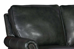 Amani 88 Inch Traditional Three Cushion Pillow Back Leather Sofa