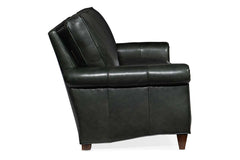Amani 88 Inch Traditional Three Cushion Pillow Back Leather Sofa