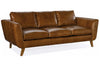Image of Amara 90 Inch Contemporary Three Cushion Pillow Back Leather Sofa