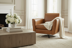 Amara Contemporary Leather Swivel Club Chair