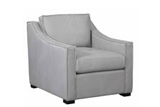 Ambrose Pebble "Quick Ship" Modern Top Grain Leather Pillow Back Chair - In Stock
