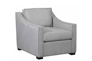 Ambrose Pebble "Quick Ship" Modern Top Grain Leather Pillow Back Chair