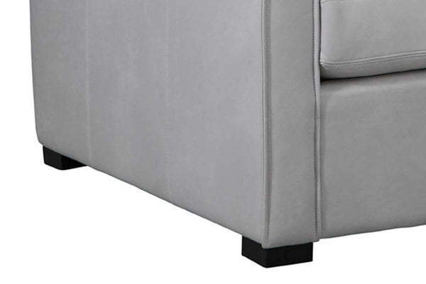 Ambrose Pebble "Quick Ship" Modern Top Grain Leather Pillow Back Chair