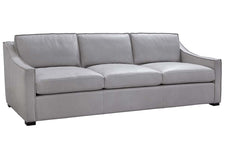 Ambrose 96 Inch "Quick Ship" Modern Top Grain Leather Pillow Back Sofa - In Stock