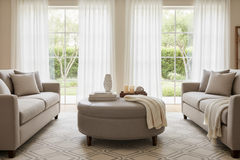 Andover 30", 40", 50", Or 60" Round Leather Ottoman