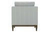 Image of Angela Track Arm Fabric Accent Chair w/ Exposed Wood Base