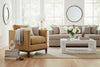 Image of Angela Track Arm Fabric Accent Chair w/ Exposed Wood Base