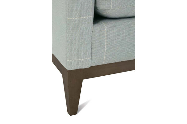 Angela Track Arm Fabric Accent Chair w/ Exposed Wood Base