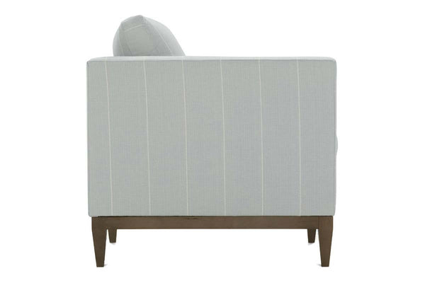 Angela Track Arm Fabric Accent Chair w/ Exposed Wood Base