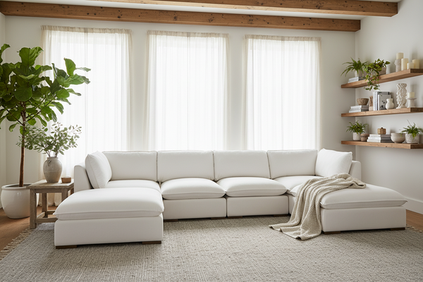 Anna "Quick Ship" Envelope Welt Modern Fabric Modular Sectional