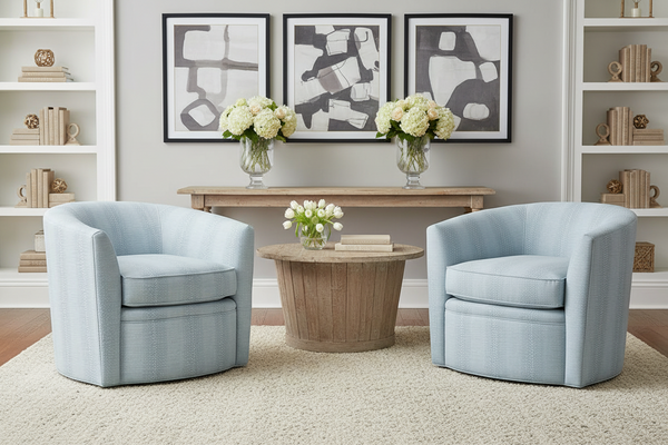 Annette Upholstered Memory Swivel Accent Tub Chair