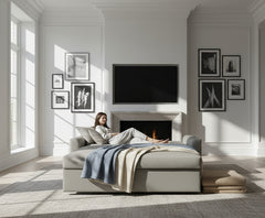 Anson 77 Inch Leather NEXT-GEN Queen Sleeper Sofa