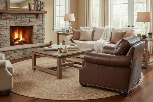 Anthony Traditional Leather 8-Way Hand Tied Furniture Collection