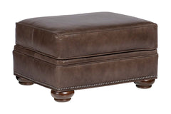 Anthony Traditional Leather Ottoman