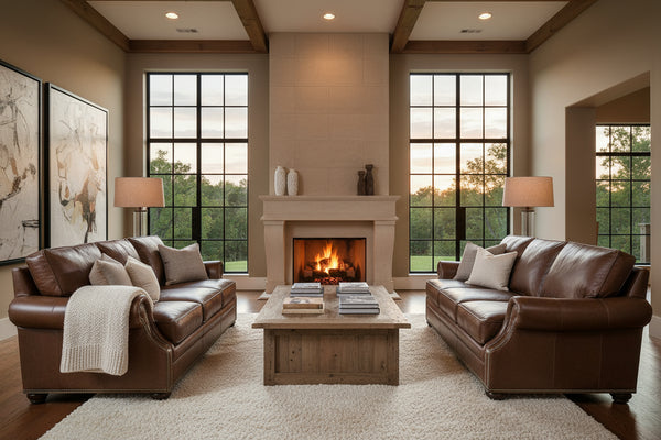 Anthony 84 Inch Traditional Three Cushion Pillow Back Leather Sofa