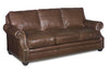 Image of Anthony 84 Inch Traditional Three Cushion Pillow Back Leather Sofa