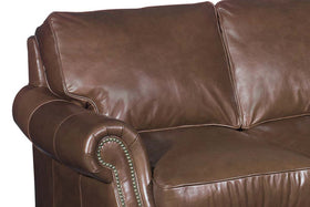 Anthony 84 Inch Traditional Three Cushion Pillow Back Leather Sofa