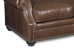Anthony 84 Inch Traditional Three Cushion Pillow Back Leather Sofa