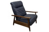Image of Anton Mid-Century Modern Leather And Wood Recliner Chair