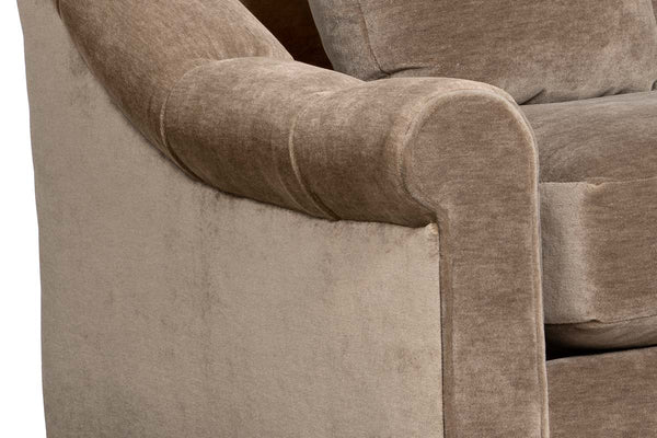 Ariana Traditional 90 Inch 8-Way Hand Tied Bench Seat Tufted Fabric Chesterfield Sofa