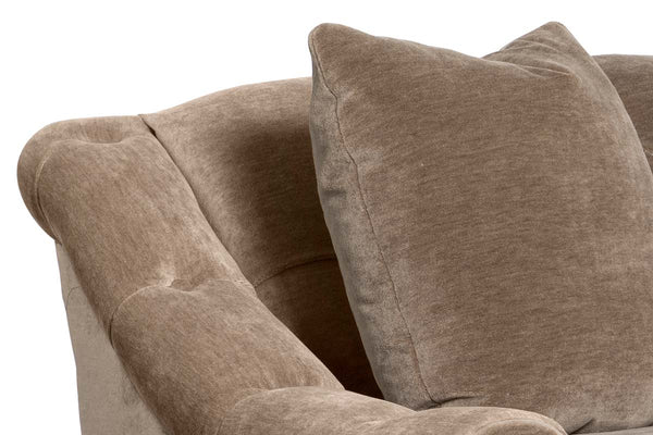 Ariana Traditional 90 Inch 8-Way Hand Tied Bench Seat Tufted Fabric Chesterfield Sofa